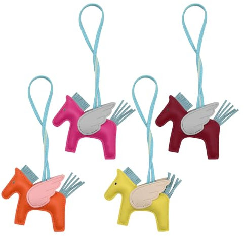Pendentifs Cheval De Dessin Animé 4 Pièces, Pendentifs en Cuir PU, Pendentifs Mignons, Pendentifs Décoratifs Animaux, Décorations Créatives