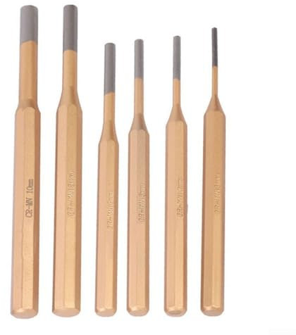 Lot de 6 burins à pointeau central avec têtes rondes pour un marquage et un perçage efficaces