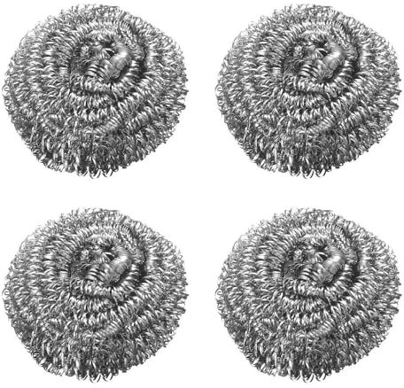 Lot de 4 éponges à récurer en acier inoxydable - Balles de nettoyage pour ustensiles de cuisine