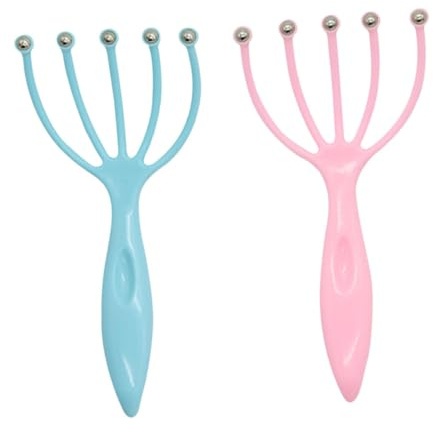 PACKOVE 2pezzi Massaggiatore Manuale per Capelluto Applicatore Rullo per Massaggio Massaggiatore Manuale per Schiena Grattacapo per Massaggi Dispositivo di Rilassamento Portatile
