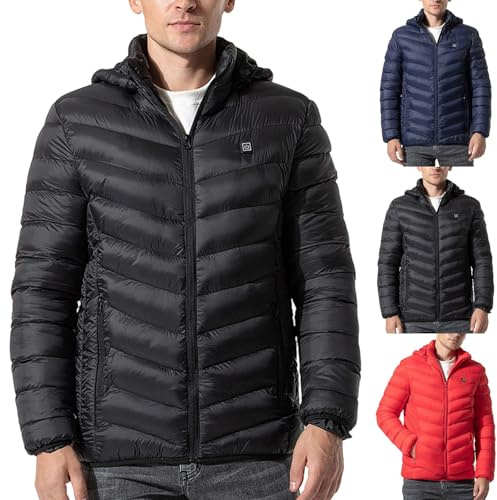 Genérico Chaqueta Acolchada Ligera, Resistente a la Lluvia y Plegable,Hooded Jacket Chaqueta De Plumas Acolchada Con Capucha Hombre(Disponible en Tallas Grandes) Hombre