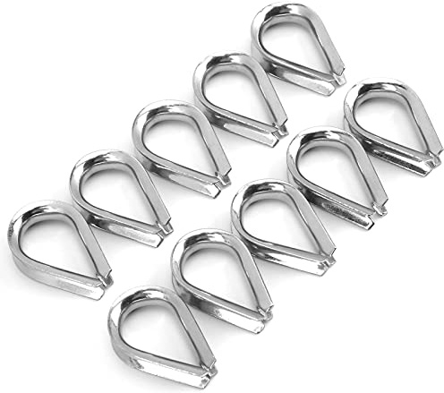 aqxreight Morsetti per Funi Metalliche per Barche in Acciaio Inossidabile da 8 Mm Anelli Protettivi per Cavi Ditali Morsetti e Anelli Applicazioni Nude Molto Rivestite Sartiame e Utenti Industriali