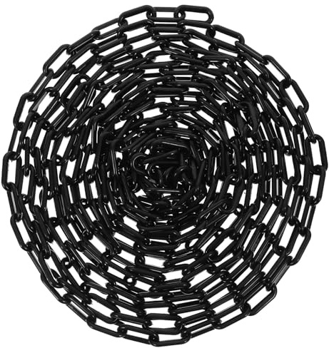 SHINEOFI Absperrkette aus Kunststoff 10m Sicherheitsbarrierekette mit Robusten Kettengliedern für Verkehrskontrolle und Schnelle Absperrung in Schwarz