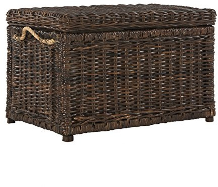 happimess HPM9003A Jacob - Baule in vimini da 76,2 cm, pieghevole, per riporre piatti, Rattan-Sarang Buaya, costiera per ufficio, dormitorio, soggiorno, camera da letto, sala da pranzo, marrone