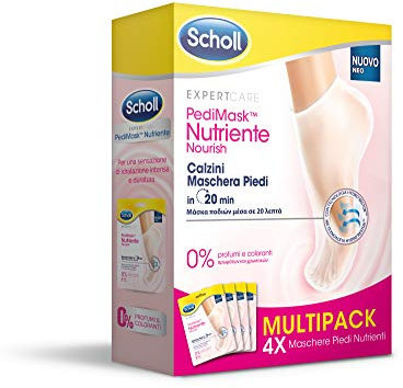 Scholl Pedimask - Mascarilla de pies, paquete de 4 x 200 g con 0% de perfumes y colorantes