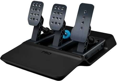 Logitech G PRO Racing Pedals – Pedale für Rennsimulationen; 100 kg Loadcell-Bremse, vollständig personalisierbar, austauschbare Federn und Elastomere, modulares Design, Schwarz