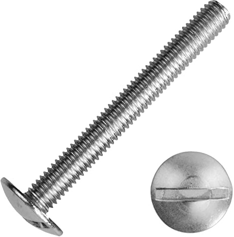 Techtanium Flachrundschrauben M4 x 30 mm mit Schlitz aus Edelstahl A2 (10 Stück) | Becherschrauben | Rundkopfschrauben | Bordwandschrauben