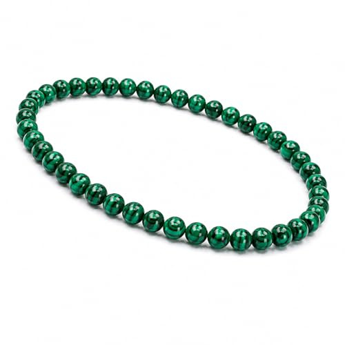 Unique Gems Bracelet pour femme composé de perles de malachite naturelle de 4 mm bracelet élastique fait main en Allemagne cadeau pour femme