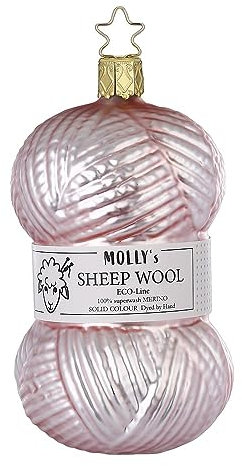 Christbaumschmuck Glas Strickgarn 11cm Wolle Weihnachtskugeln Strickwolle Weihnachtsbaumkugeln rosa