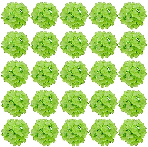 FagusHome 30 cabezas de hortensias artificiales de seda, flores artificiales de hortensias para decoración del hogar y boda (verde)