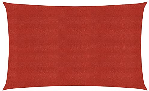 LAPOOH Sonnensegel 160 g/m² Rot 3x6 m HDPE Seilspannmarkise, Segeltücher Für Terrasse, Terrasse Sonnenschutz, Balkon Sonnensegel