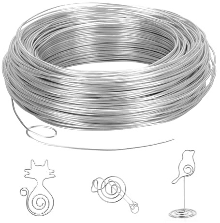 Romon Fil d'artisanat en Aluminium 1mm X 30 M, Flexible Fil Aluminium Argent, Fil d'aluminium Pour L'Artisanat Et La Fabrication De Bijoux