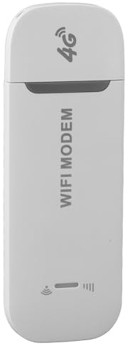 4G LTE USB Modem, Portabel WiFi Router med Plug & Play och WPA2-kryptering för Resor & Upp Till 10 Enheter (Vit)