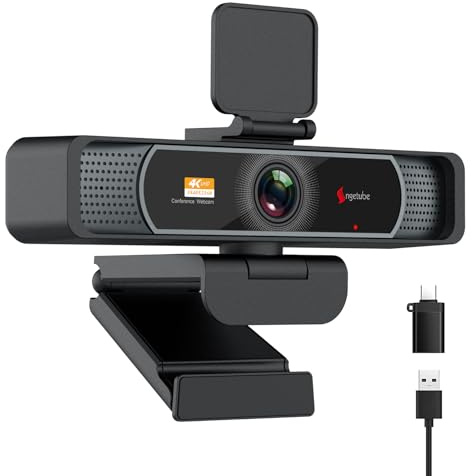 Angetube 914Max Webcam 4K – streaming camera per PC con angolo ampio da 120°, autofocus PDAF, microfoni duali con riduzione del rumore, 1080p@60FPS, compatibile con laptop, Mac, Teams, desktop