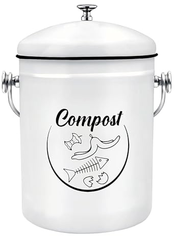 Bin de Compost con Tapa | Contenedor de Compost de Olor de Contador de 5L | Forma de la Granja Family Food Waste Bucket para Verduras, Frutas fácilmente los restos de Comida de la Cocina para