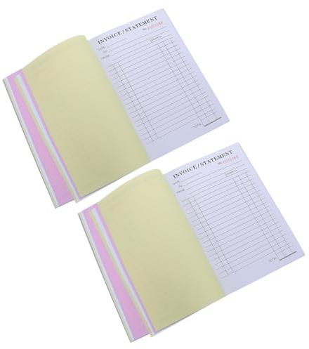 Hemobllo Carnet de Factures Auto-Duplicable 2 Carnets 60 Feuilles 21 X 145 CM Format Horizontal Bloc-Notes pour Devis et Bons de Commande pour Entrepreneurs Réparateurs Auto et Services