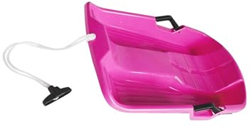 drburpily Polyeten snöskoter hållbar snöpulka styrbar släde med dragrep snowboard släde pulka sparkcykel familjer gräs glidbräda snöpulka styrbar, Rosa, 65x42x14cm