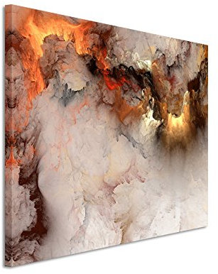 Paul Sinus Art Fotoleinwand 90x60cm Gemälde abstrakt modern chic dekorativ und schön. Abstrakte Wolken auf Leinwand exklusives Wandbild modern für ihre Wand in vielen Größen