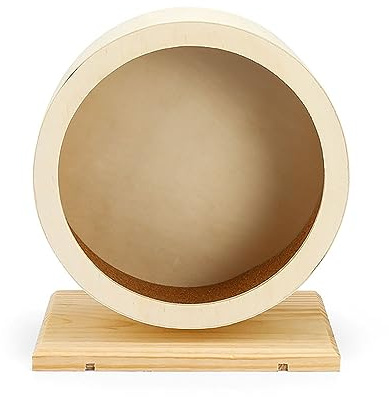 Hamster Exercise Wheel，Small Animals Running Toy Suitable for Rat, Pig, Chinchilla, Gerbil, etc. pet Wooden Harmless, Handmade (L)