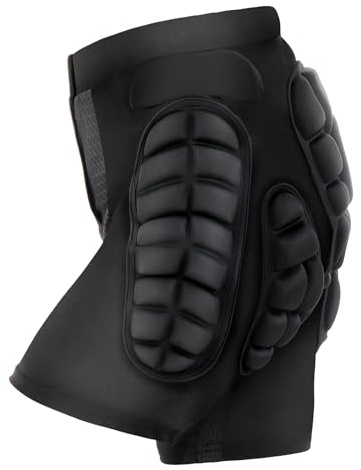 TOMSHOO Pantalones Cortos Acolchados 3D, Pantalones Cortos de Esquí, Protección Cadera para Esquí Patinaje Snowboard Hockey Patineta Deportes