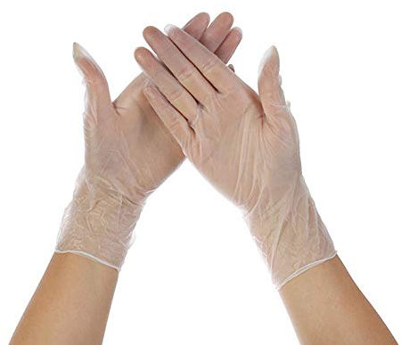 YINGY Set med 100 engångshandskar i vinylplast för rengöring av mat/arbete etc. utan transparent latex, L