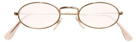 W WIDMANN MILANO Party Fashion 18325 - Brille mit ovalen Gläsern, Gold, Lesebrille, Kostüm Oma, Weihnachtsmann, Nikolaus, Karneval