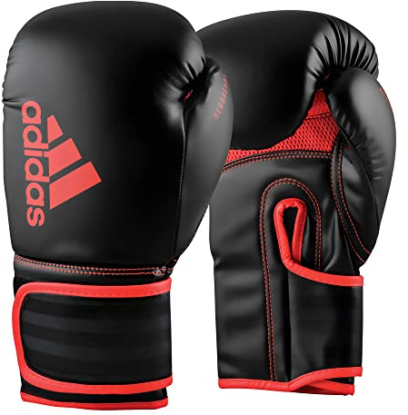 adidas Boxing Gloves - Hybrid 80 - for Boxing, Kickboxing, MMA, Bag, Training & Fitness - Boxing Gloves for Men & Women - Weight (16 oz, Black/Red)