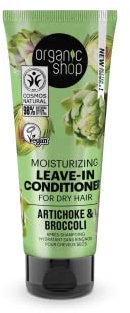 Organic Shop Après-shampoing hydratant sans rinçage pour cheveux secs Artichaut et brocoli (75 ml)