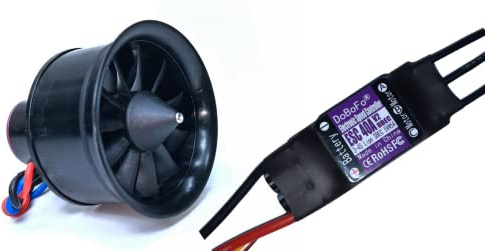 DoBoFo EDF 50mm 3S 4900KV 12.6V 11 Blades with 40A ESC, Electric Ducted Fan with Electronic Speed Controller, RC Jet Engine, Brushless Motor, Remote Control Model Replacement Airplane Parts DIY
