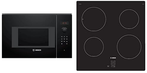 Bosch Set: Serie 4 Built-In Microwave + Serie 2 60cm Induction Hob, Black