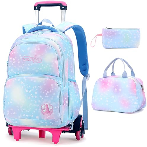 Voici et Voila Regali Scolastici 4 Sets Zaino Ruote per Bambini Elementare Scuola Ragazza Trolley Borsa Viaggio Zainetti per Bambini Cartella Scuola Ragazzi 32x18x45cm
