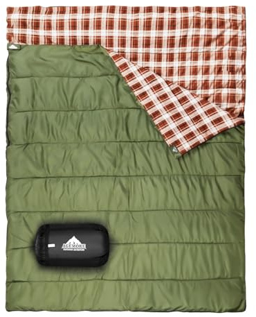Saco de dormir doble de franela de algodón para camping, senderismo o senderismo. Saco de dormir impermeable para adultos o adolescentes. Saco de dormir para adultos o adolescentes. Camión, tienda de