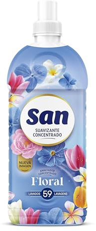 SAN | Suavizante Ropa Lavadora Líquido Concentrado | Fragancia Duradera Floral | 59 Lavados