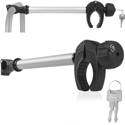 Sorlpv Soporte de marco para portabicicletas de 45 cm de longitud, universal para marco de bicicleta con cerradura, soporte de aluminio para tubo de planchado en U: 2,5 – 3 cm de diámetro, para