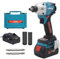 Vikky BL350-2 20V Akku-Schlagschrauber mit 1/2 und 1/4 Sechskantantrieb, 350Nm Drehmoment, 0-2500 RPM, LED Beleuchtung, Bürstenloser Motor, 4 Modi, 4.2Ah Batterie, 110V-240V Ladegerät, 1 Jahr Garant
