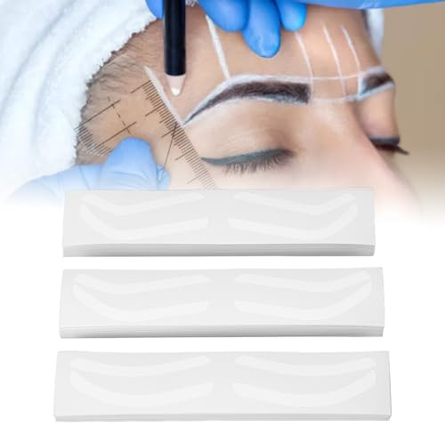 Airbrush-klistermärke för ögonbryn eyebrow stencil stickers Mall för Enkel Formning Av ögonbryn för Alla Ansiktsformer, 150 Ark Engångsstencilset med 3 Olika Brauenstifte & -puder