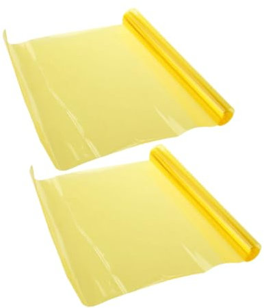 BUGUUYO Tönungsfolie Für 30 X 180 cm Gelbe Folie Für Nebelscheinwerfer Kratzfest 2 Rollen