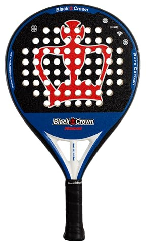 Black Crown - Racchetta da paddle modello Rebel - Pala bilanciata - Peso 355-370g - Telaio tubolare in carbonio 80% 38mm, Forma rotonda - Potenza 50%, Controllo 50%.