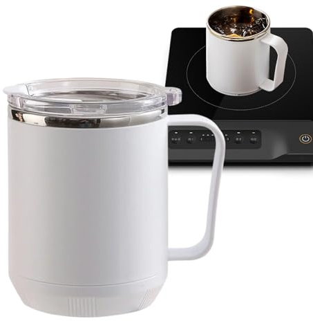WJnflQN Vaso térmico de acero inoxidable con aislamiento al vacío, de 460 ml, con asa para té, café, frío, caliente, viajes, camping, deportes, oficina, escuela