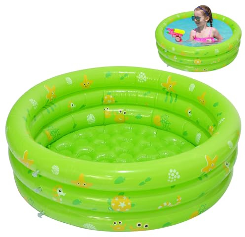 DAJASD Plaskdamm för barn, 85 × 30 cm, uppblåsbar plaskbassäng, 3-ring, barnpool, plaskbassäng, rund pool, babypool för inomhus- och utomhusbruk