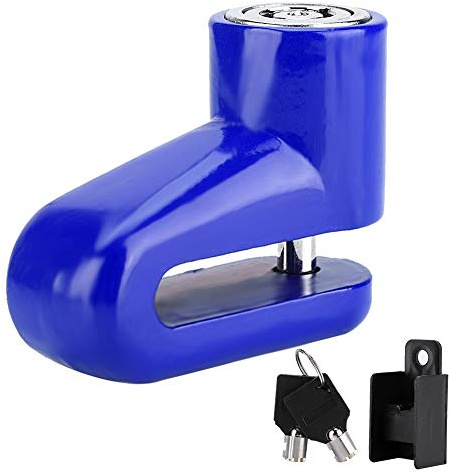 Blocco freno a disco, Antifurto Blocco moto allarme a disco, Blocco freno a disco di sicurezza, Sicurezza Scooter Moto Antifurto per bicicletta Heavy Duty Bike Disco freno Rotore Blocco rotore(Blue)