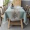 Pahajim Tischdecke Quadratisch Baumwolle Leinen Tischdecke Boho Abwaschbare Tischdecke Quasten Design für Outdoor Garten Home Küche Speisetisch (Grün,140 x 140 cm)