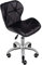 Charles Jacobs Home Office Swivel Computer Desk Chair with a Height Adjustable Chrome base and Wheels - Black PU