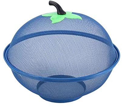 Panier à fruits en forme de pomme en filet avec couvercle pour comptoir de cuisine, filet pour fruits et légumes, fruits et légumes (bleu)