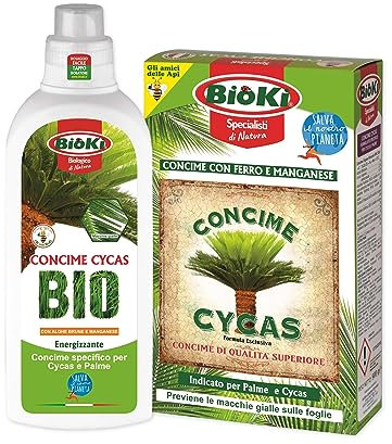 Bioki® Energizzante per Piante Verdi Tropicali Liquido + Concime Naturale Per Cycas Con Azoto Organico, Fosforo E Potassio per Foglie Sempre/Verdi E Rigogliose