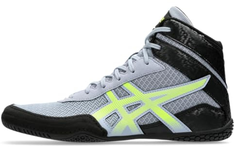 ASICS Zapatos de lucha libre MATCONTROL 3 para hombre, Gris Azul/Amarillo Seguridad, 46.5 EU