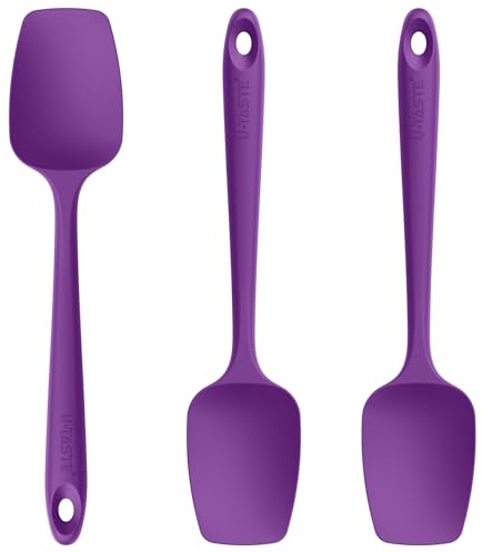 U-Taste 250 ℃ Värmebeständig Silikon Spatel Sked Uppsättning av 3 (Lila)
