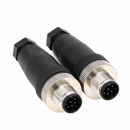 Eonvic M12 8 Pin Connettore Maschio, 12mm Codice A IP67 30V 2A AC/DC Connettore Circolare Industriale, Sensore Diritto Senza Schermatura Montaggio Sul Campo Cablabile 2pz