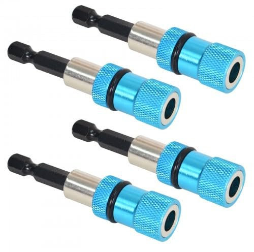 Ensemble de 4 Embout Visseuse Placo, 66mm Porte Embout Magnetique Bleu - Embout Placo avec Changement Rapide pour Visseuse à Placo et Rigips
