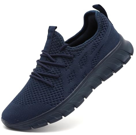 LANGFEUU Zapatillas de Deporte para Hombre Zapatillas de Deporte Tenis Zapatos Deportivos Zapatos Deportivos Zapatos para Correr en la Calle Zapatos Caminar para Correr Azul Oscuro EU 41